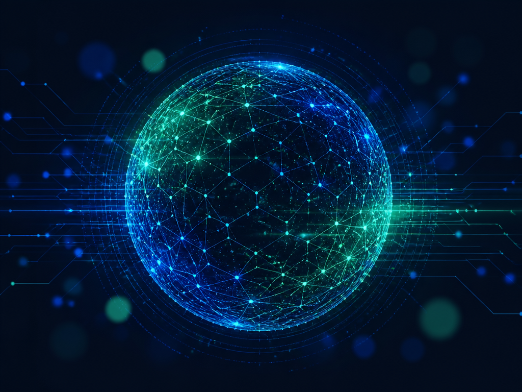 Abstract network and systems thinking illustration